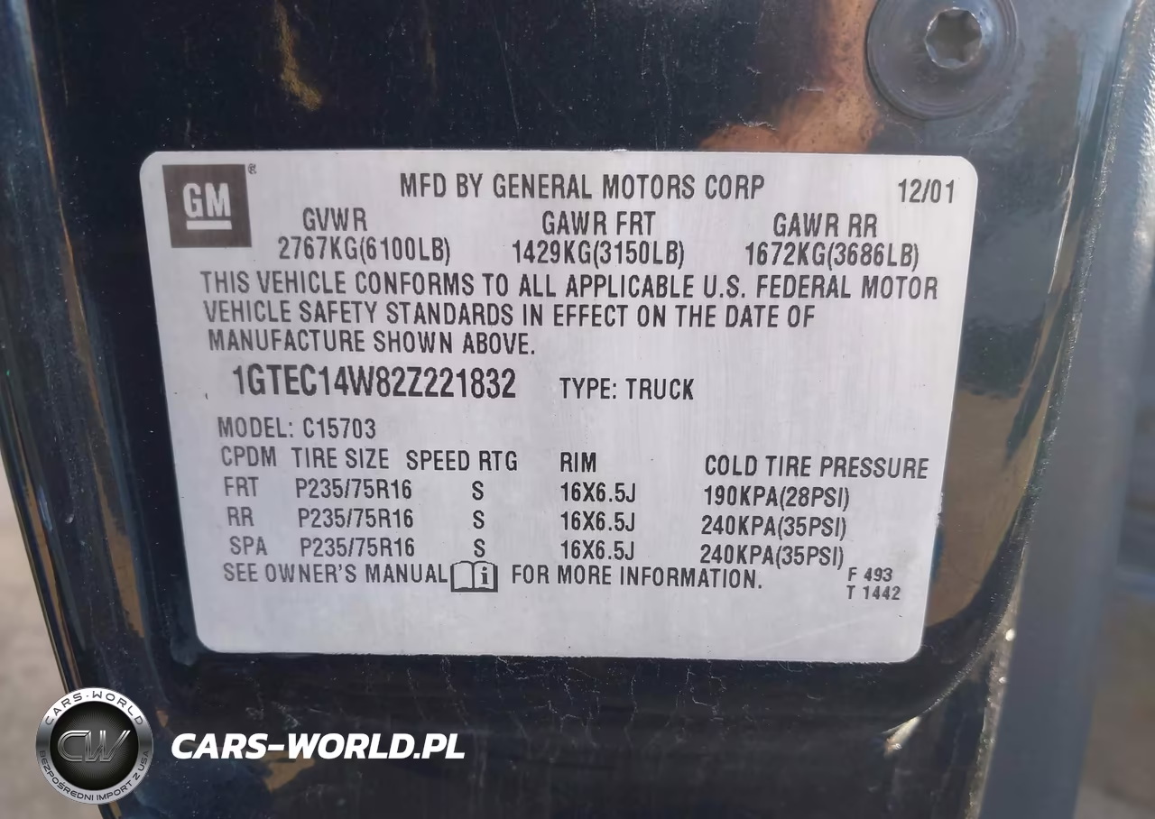 2002 GMC Sierra 1500 Standard VIN:1GTEC14W82Z221832 - 9