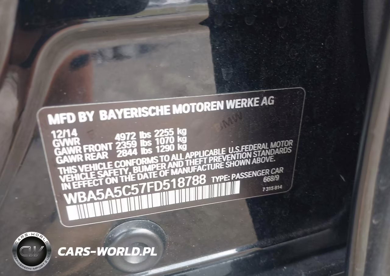 2015 BMW 528I VIN:WBA5A5C57FD518788 - 9