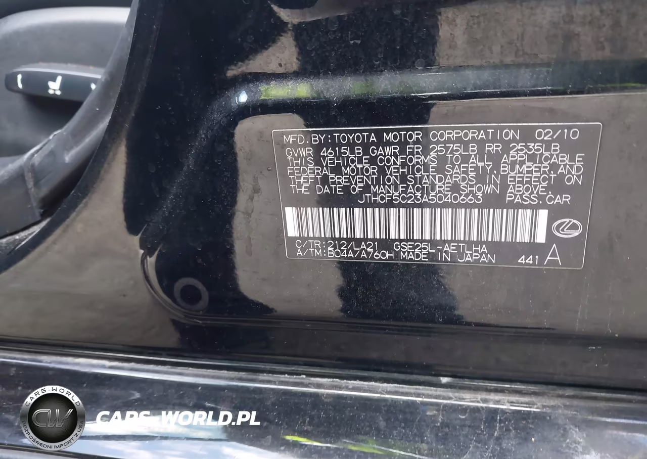 2010 Lexus Is 250 VIN:JTHCF5C23A5040663 - 9