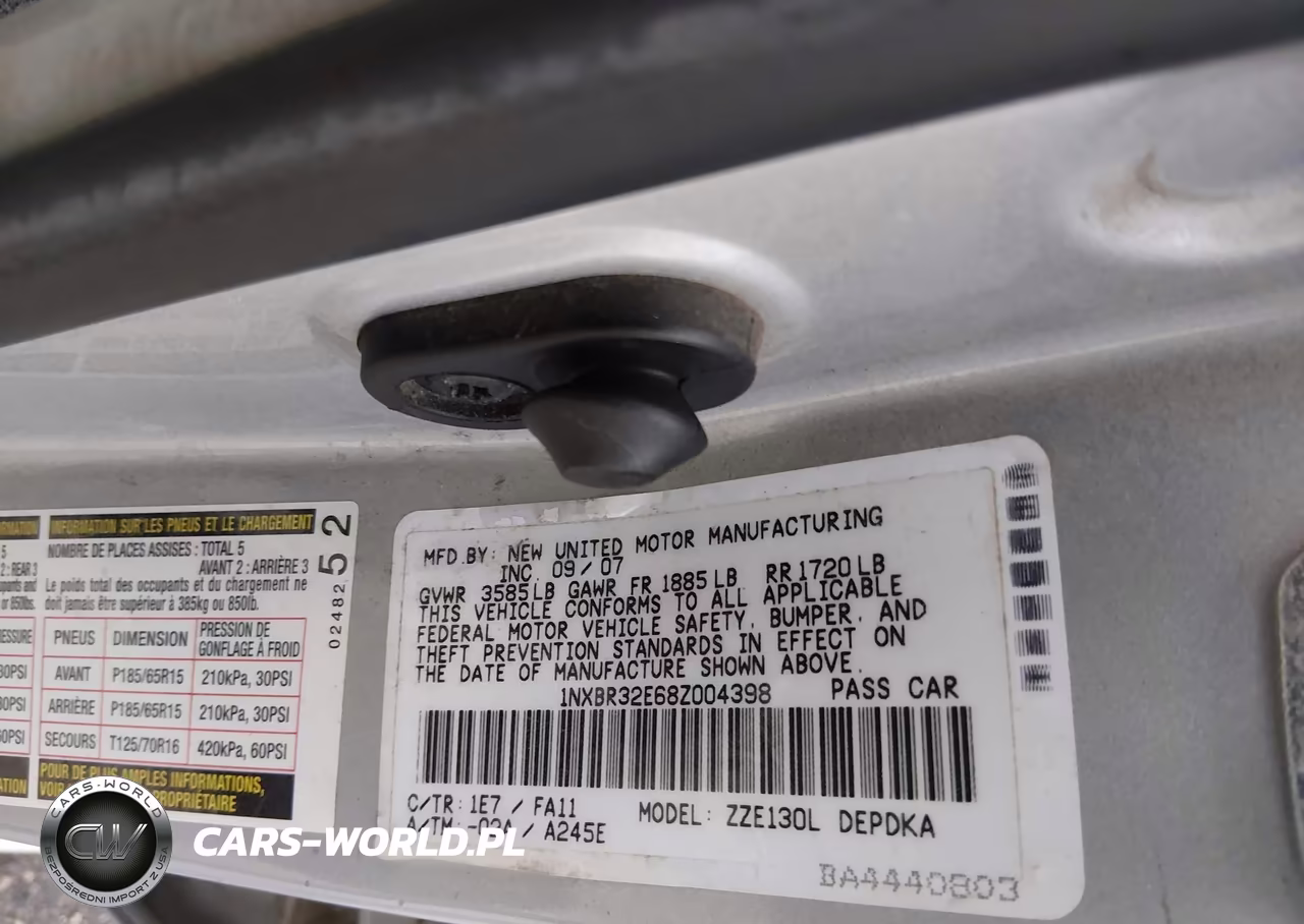 2008 Toyota Corolla Ce VIN:1NXBR32E68Z004398 - 9