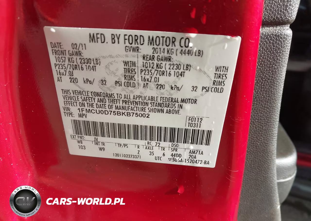2011 Ford Escape Xlt VIN:1FMCU0D75BKB75002 - 9