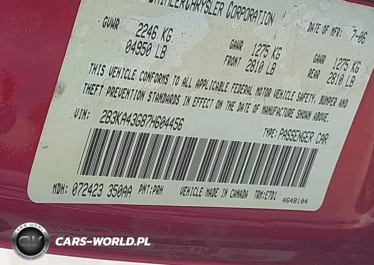 2007 Dodge Charger VIN:2B3KA43G87H604456 - 13