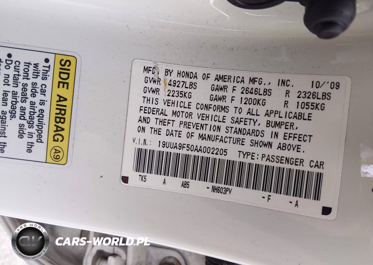 2010 Acura Tl 3.7 VIN:19UUA9F50AA002205 - 9