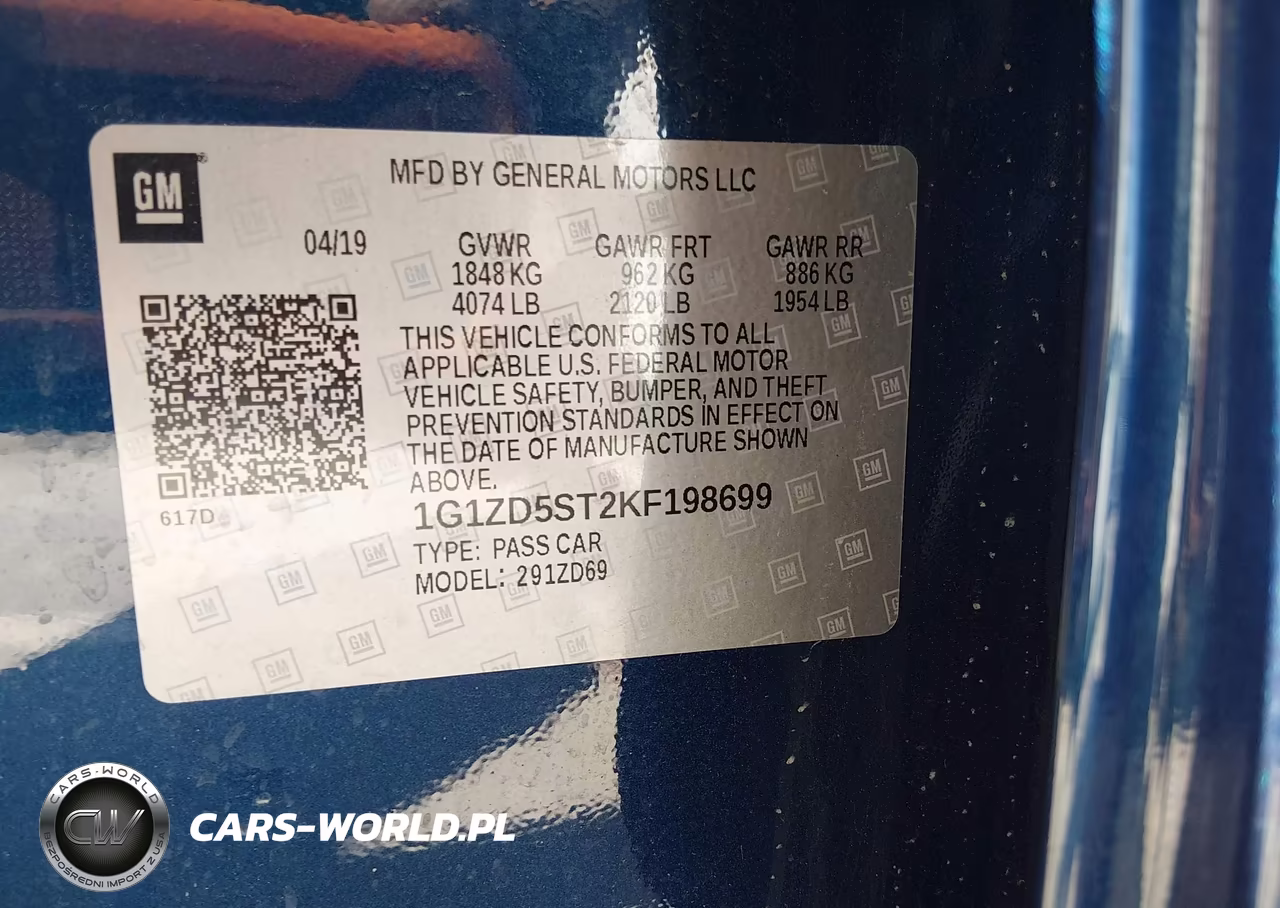 2019 Chevrolet Malibu Lt VIN:1G1ZD5ST2KF198699 - 9