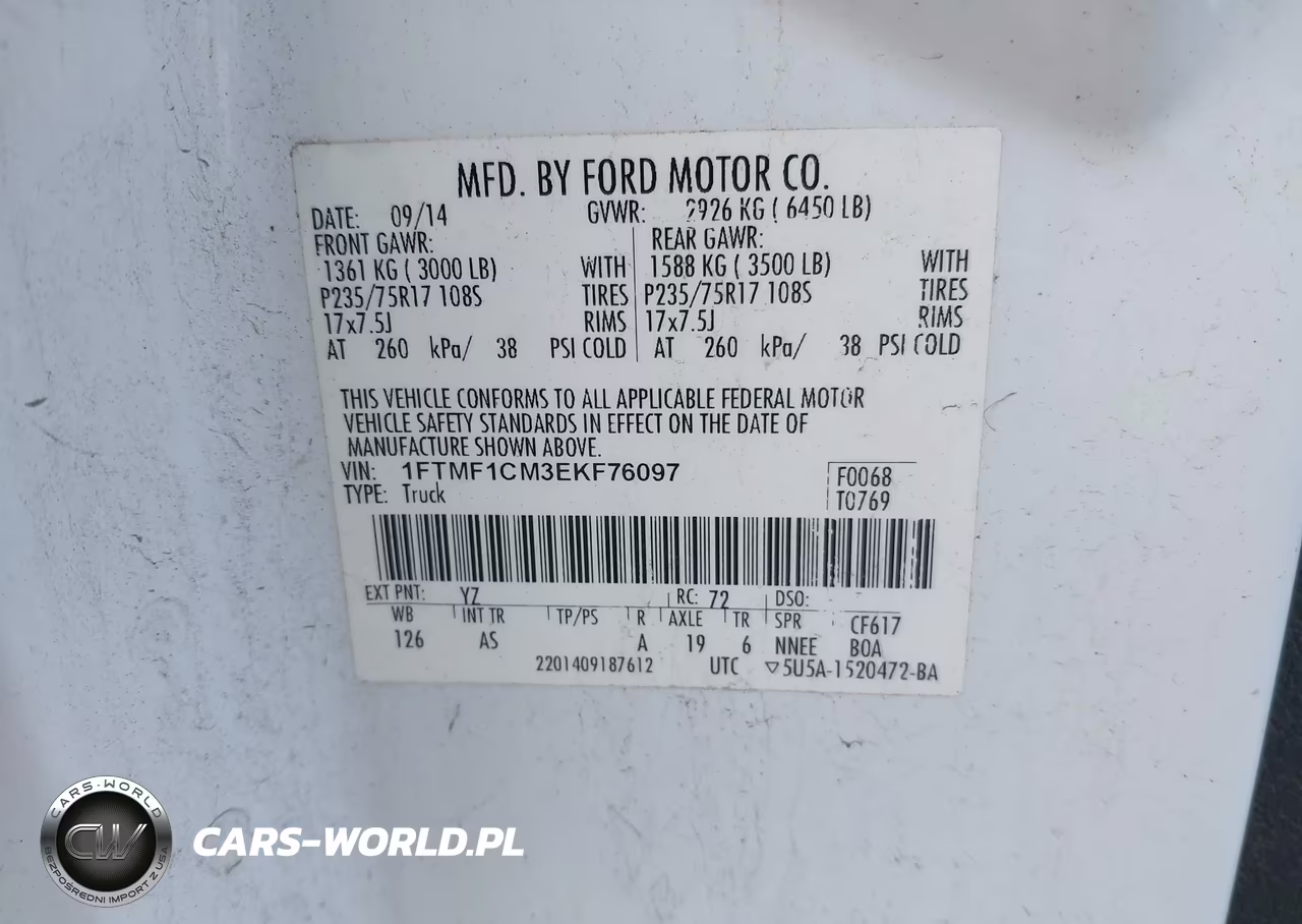 2014 Ford F-150 Xl VIN:1FTMF1CM3EKF76097 - 9