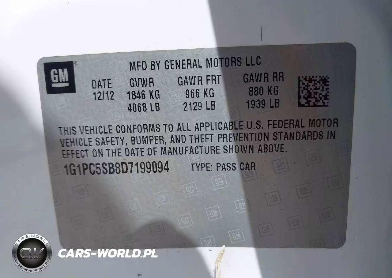 2013 Chevrolet Cruze 1Lt Auto VIN:1G1PC5SB8D7199094 - 9