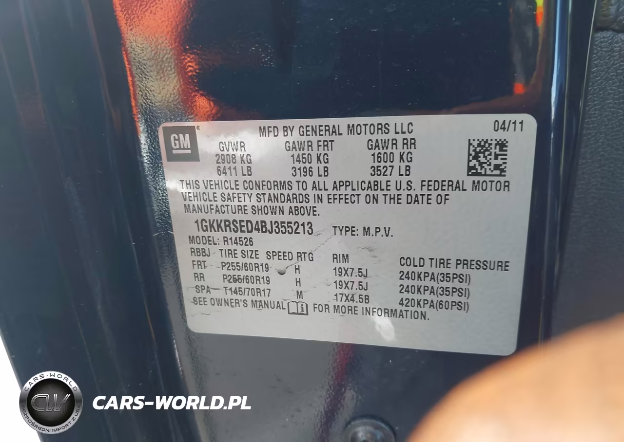 2011 GMC Acadia Slt-2 VIN:1GKKRSED4BJ355213 - 9