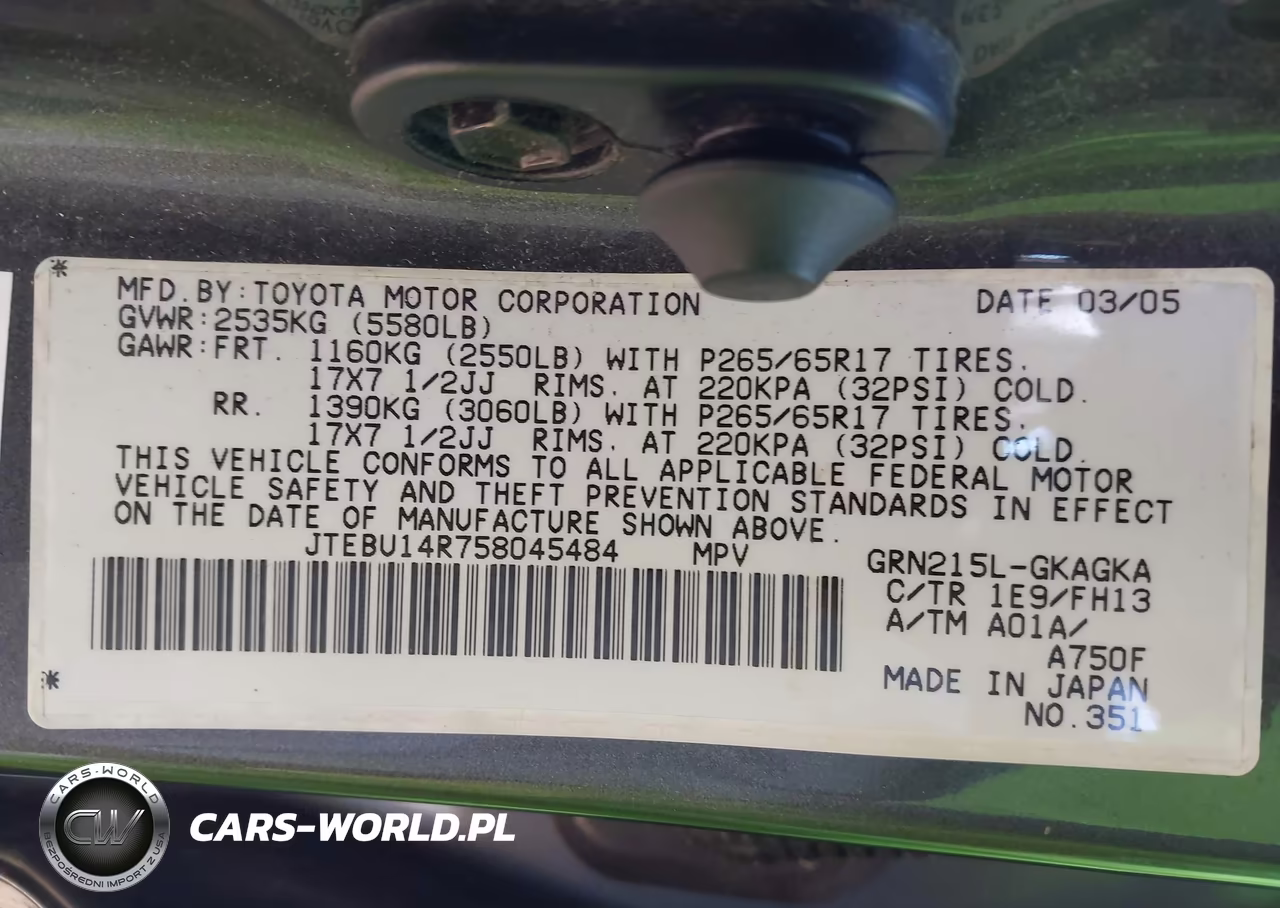 2005 Toyota 4Runner Sr5 Sport V6 VIN:JTEBU14R758045484 - 9