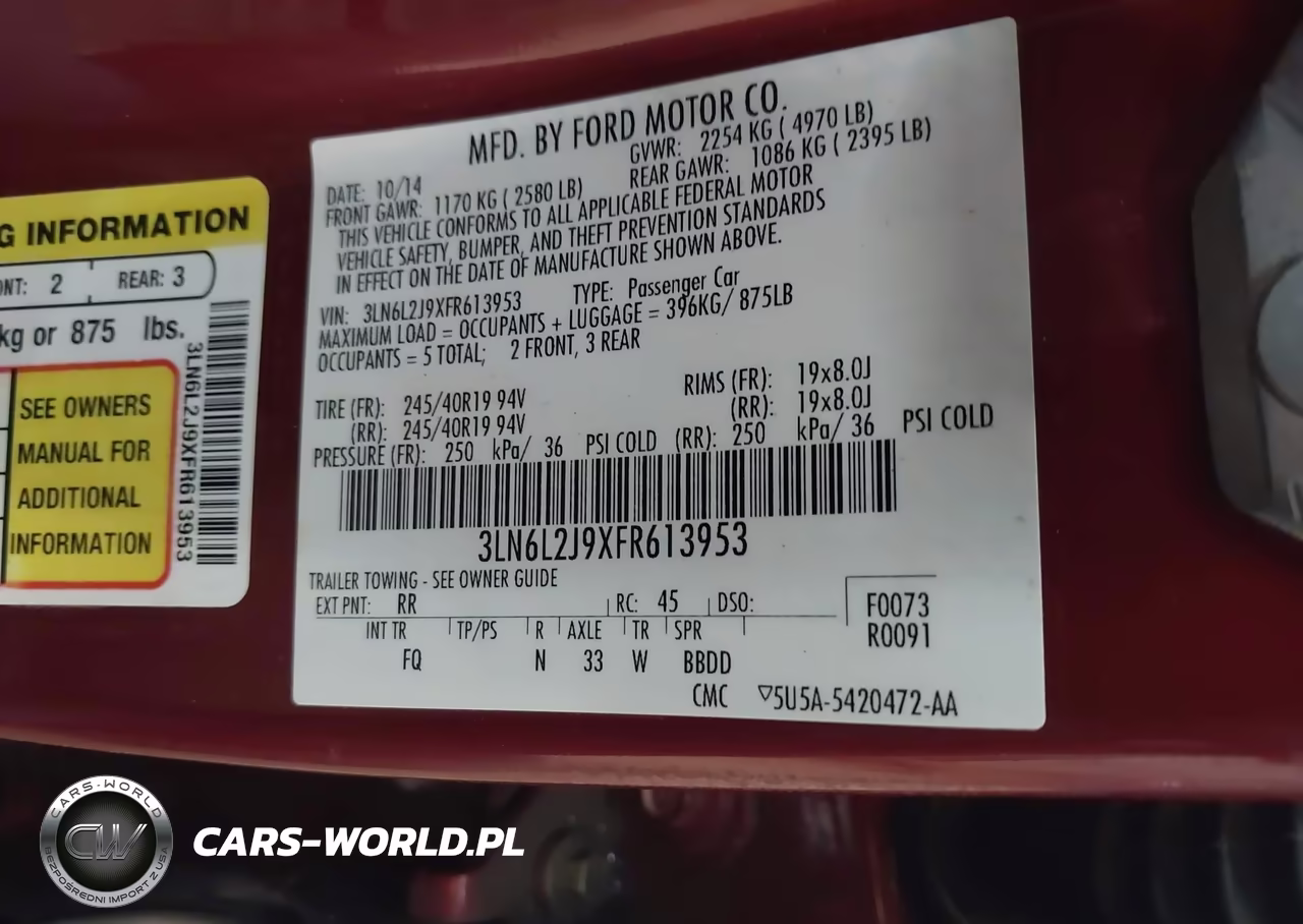 2015 Lincoln Mkz VIN:3LN6L2J9XFR613953 - 8