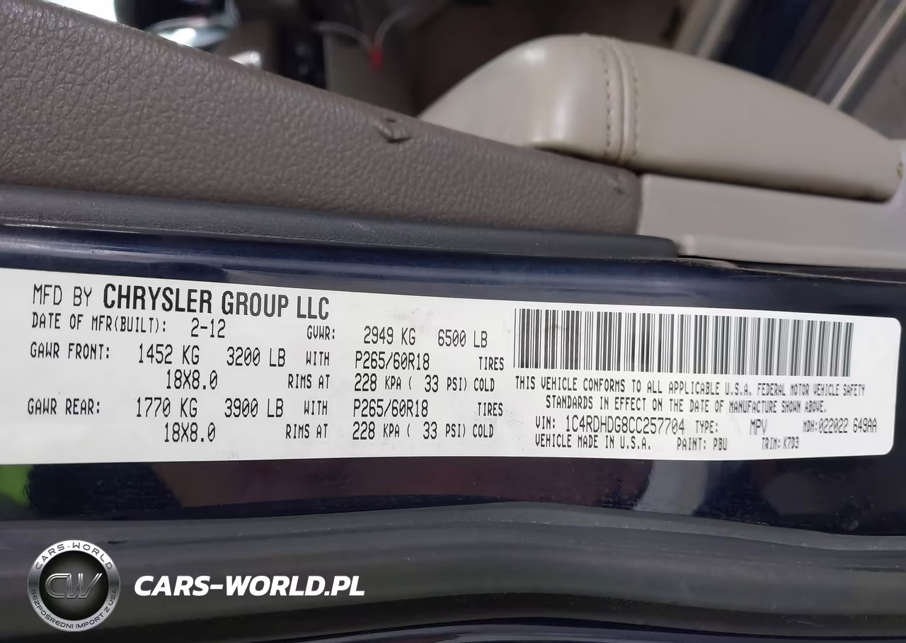 2012 Dodge Durango Crew VIN:1C4RDHDG8CC257704 - 9