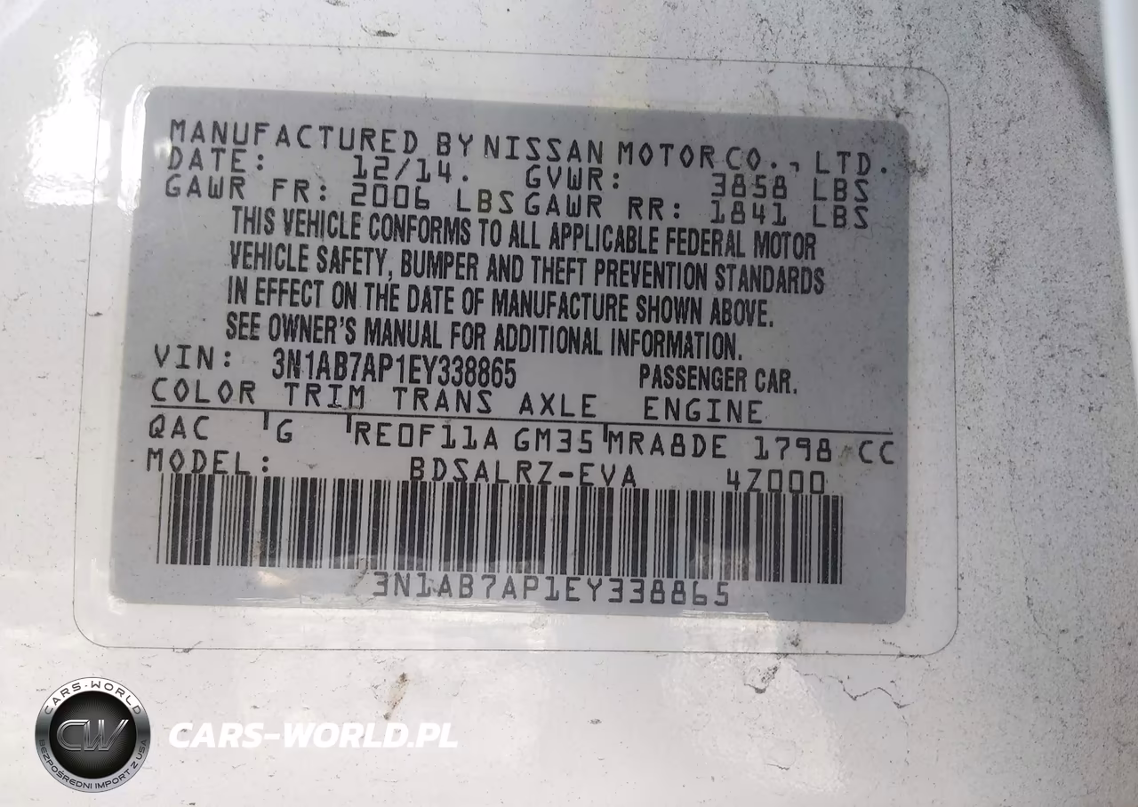 2014 Nissan Sentra Sr VIN:3N1AB7AP1EY338865 - 9
