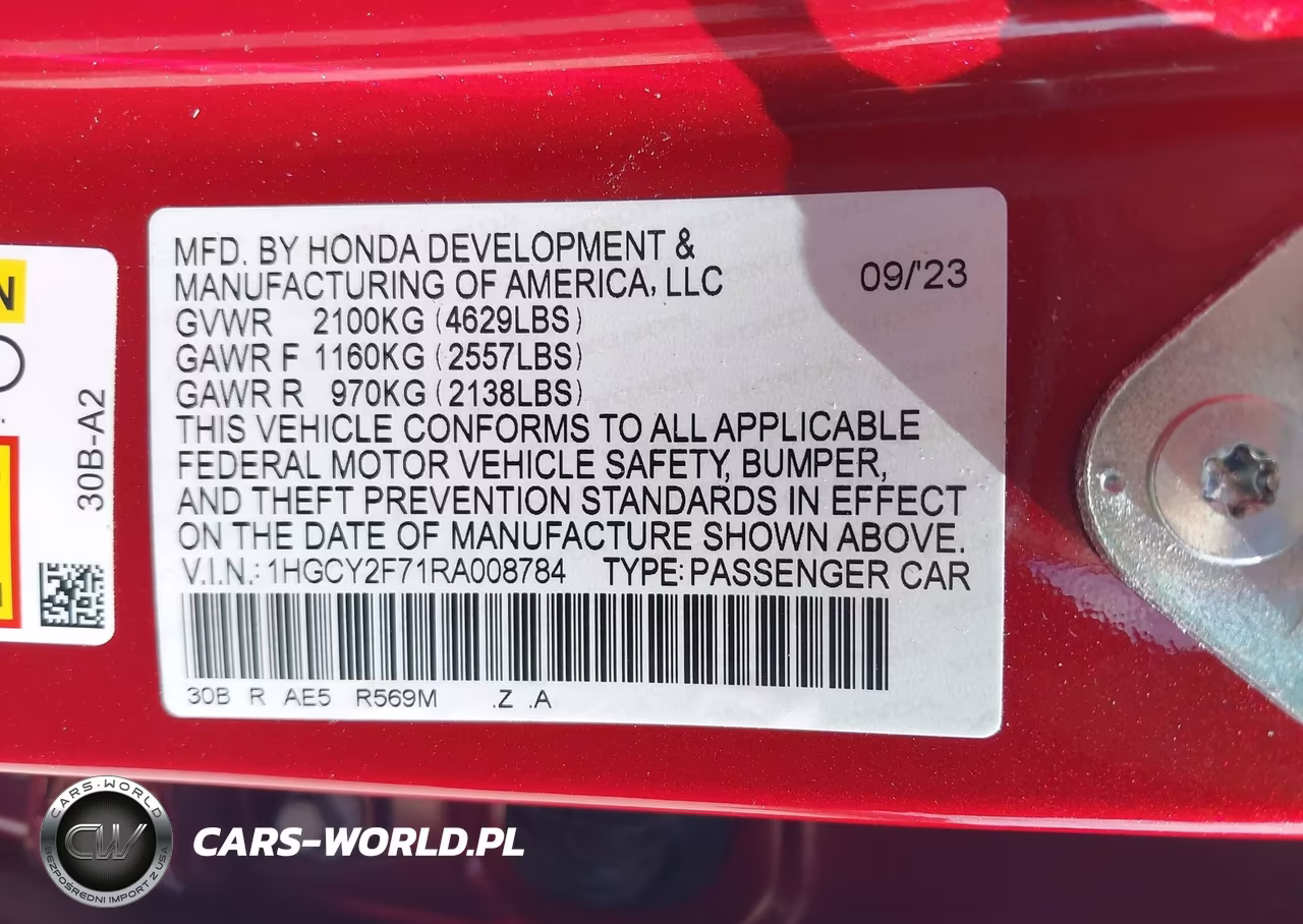 2024 Honda Accord Hybrid Sport-L VIN:1HGCY2F71RA008784 - 9