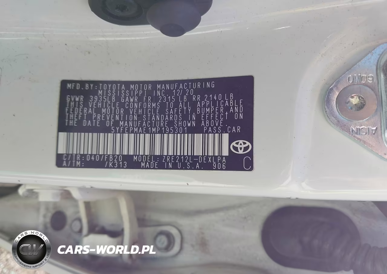 2021 Toyota Corolla Le VIN:5YFEPMAE1MP195301 - 9