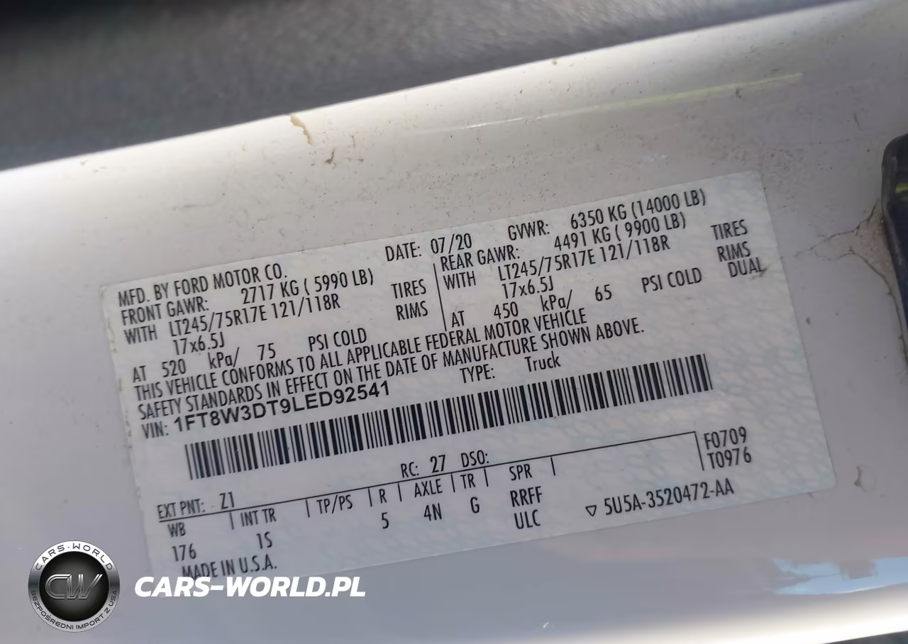2020 Ford F-350 Xl VIN:1FT8W3DT9LED92541 - 9