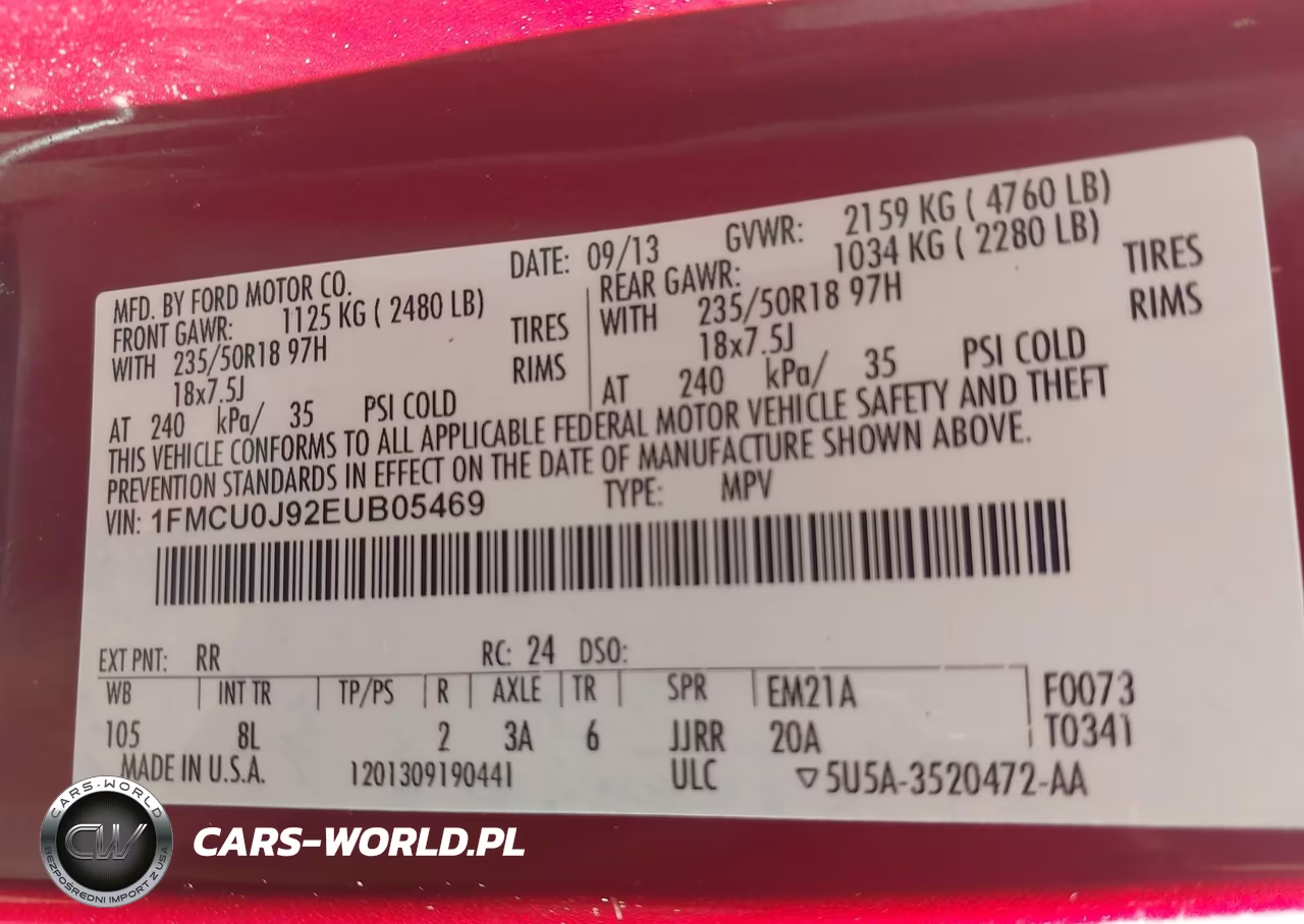 2014 Ford Escape Titanium VIN:1FMCU0J92EUB05469 - 9