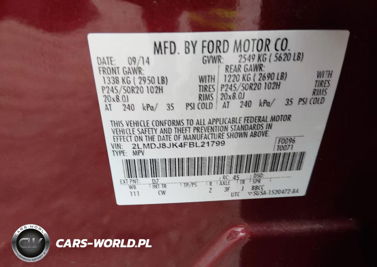 2015 Lincoln Mkx VIN:2LMDJ8JK4FBL21799 - 9