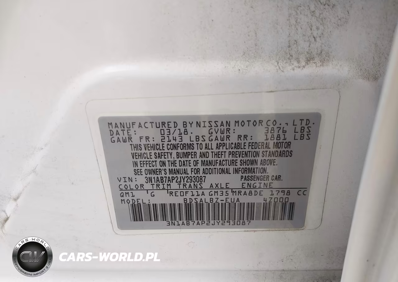 2018 Nissan Sentra S VIN:3N1AB7AP2JY293087 - 9
