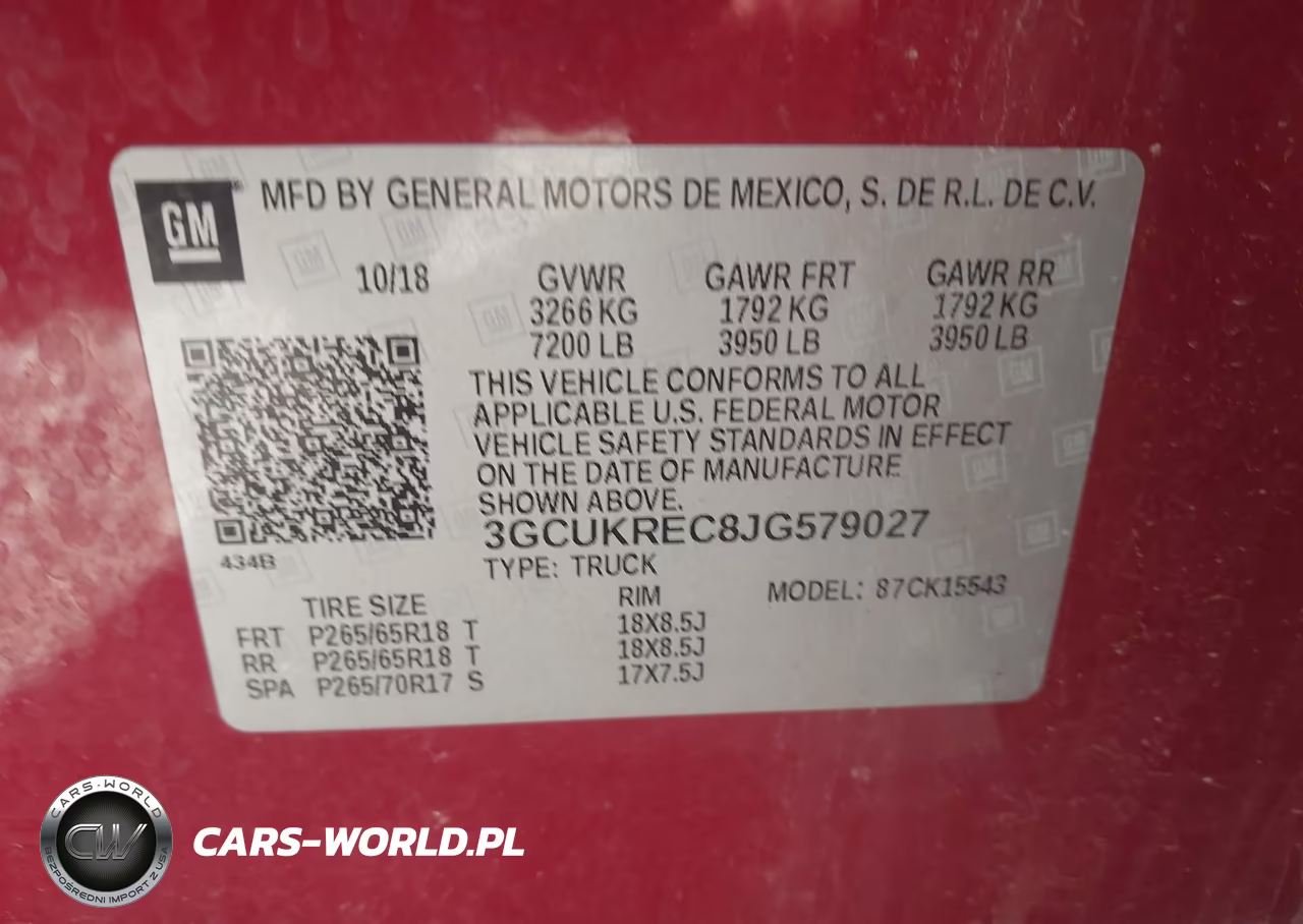 2018 Chevrolet Silverado 1500 2Lt VIN:3GCUKREC8JG579027 - 9
