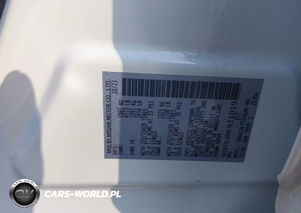 2023 Nissan Rogue Sl Fwd VIN:5N1BT3CA9PC921059 - 9