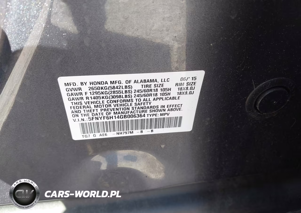 2016 Honda Pilot Lx VIN:5FNYF6H14GB006364 - 9
