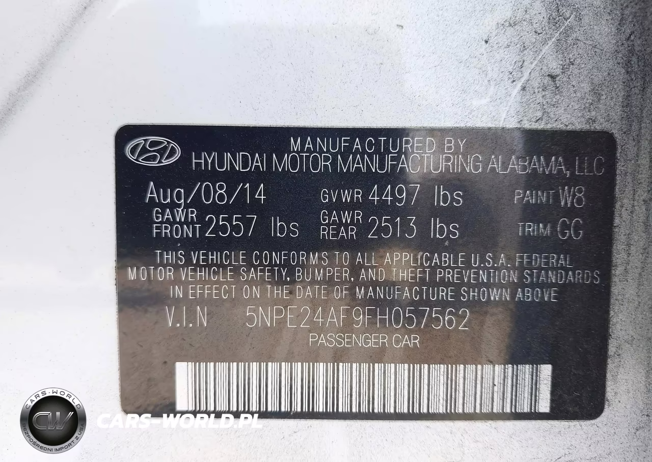 2015 Hyundai Sonata 2.4L Se VIN:5NPE24AF9FH057562 - 9