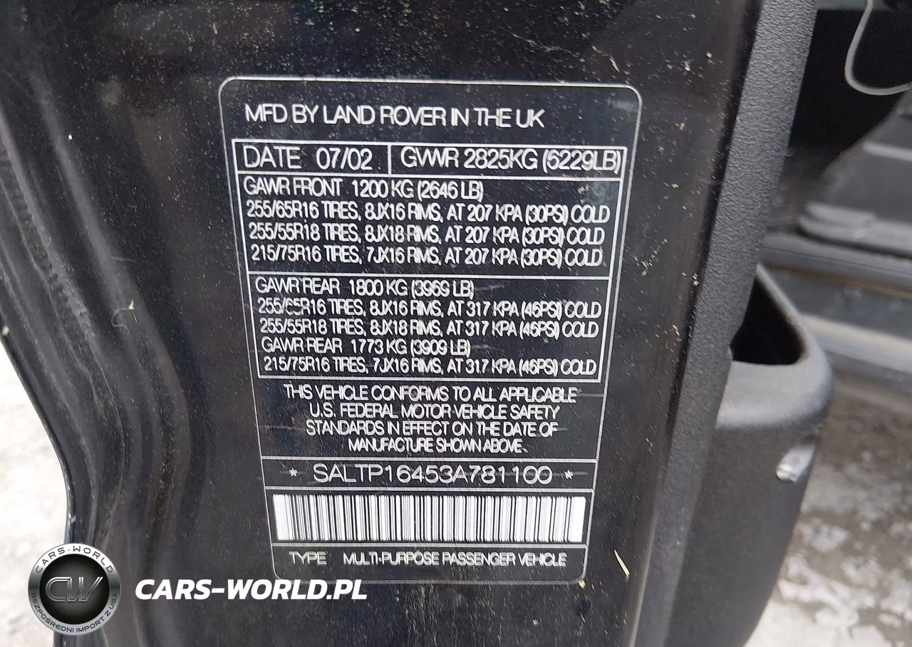 2003 Land Rover Discovery Hse VIN:SALTP16453A781100 - 9