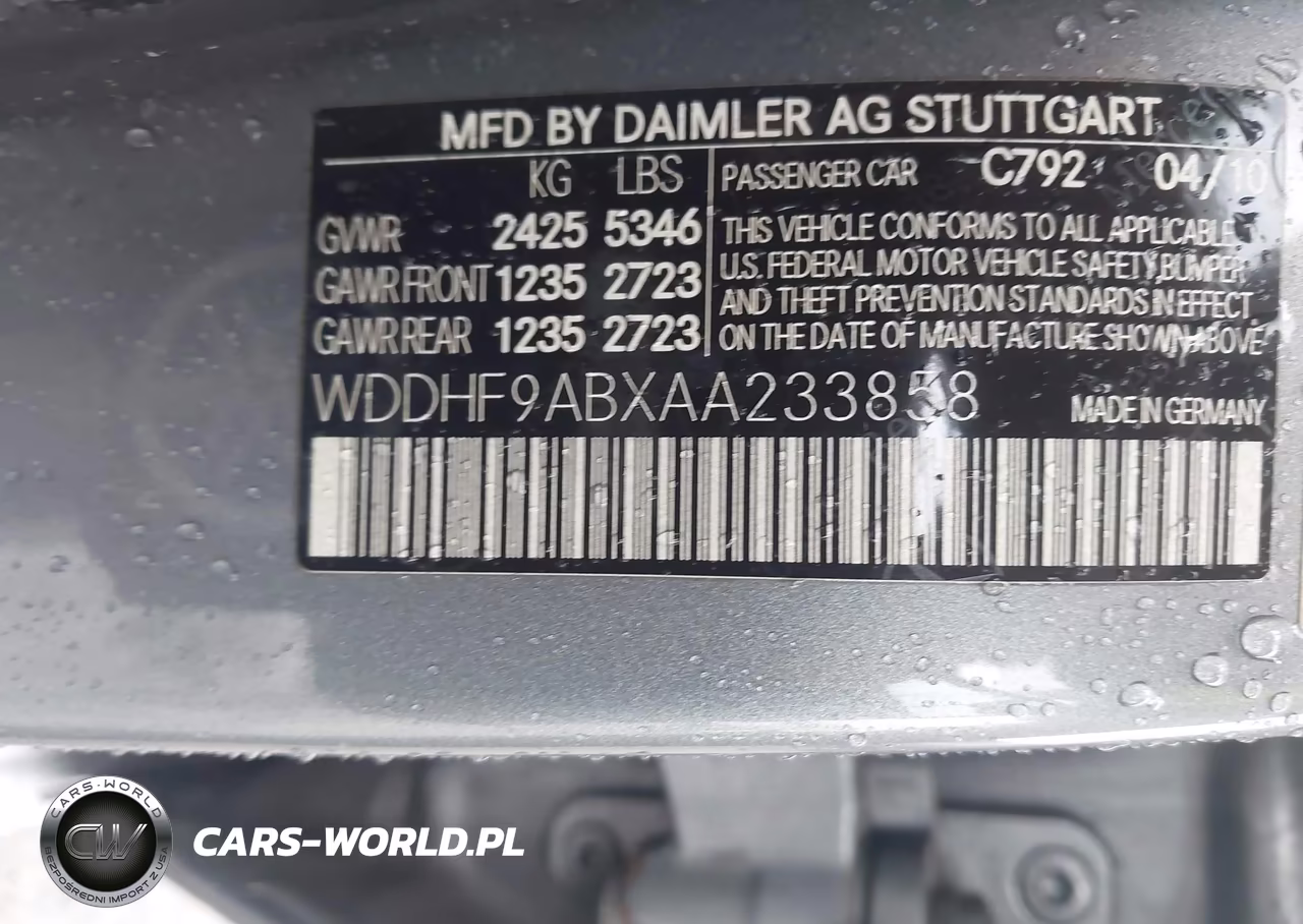 2010 Mercedes-Benz E 550 4Matic VIN:WDDHF9ABXAA233858 - 9
