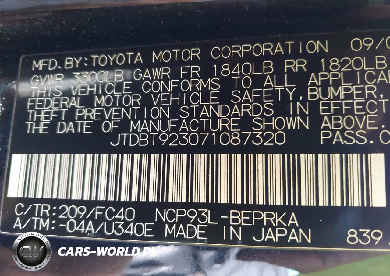 2007 Toyota Yaris S VIN:JTDBT923071087320 - 9