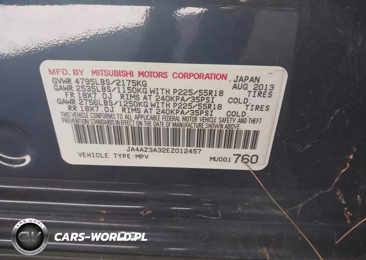 2014 Mitsubishi Outlander Se VIN:JA4AZ3A32EZ012457 - 9