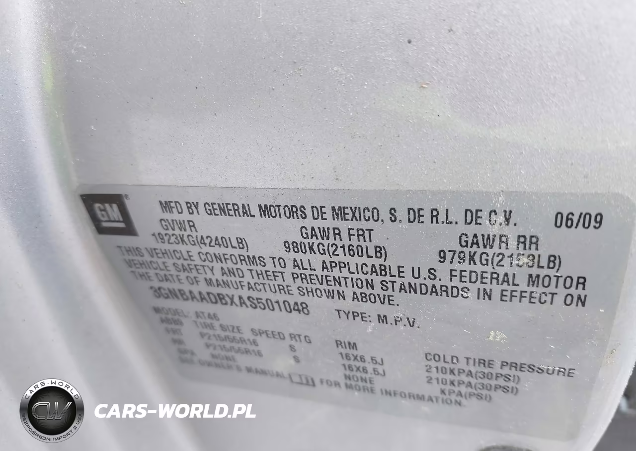 2010 Chevrolet Hhr Ls VIN:3GNBAADBXAS501048 - 9