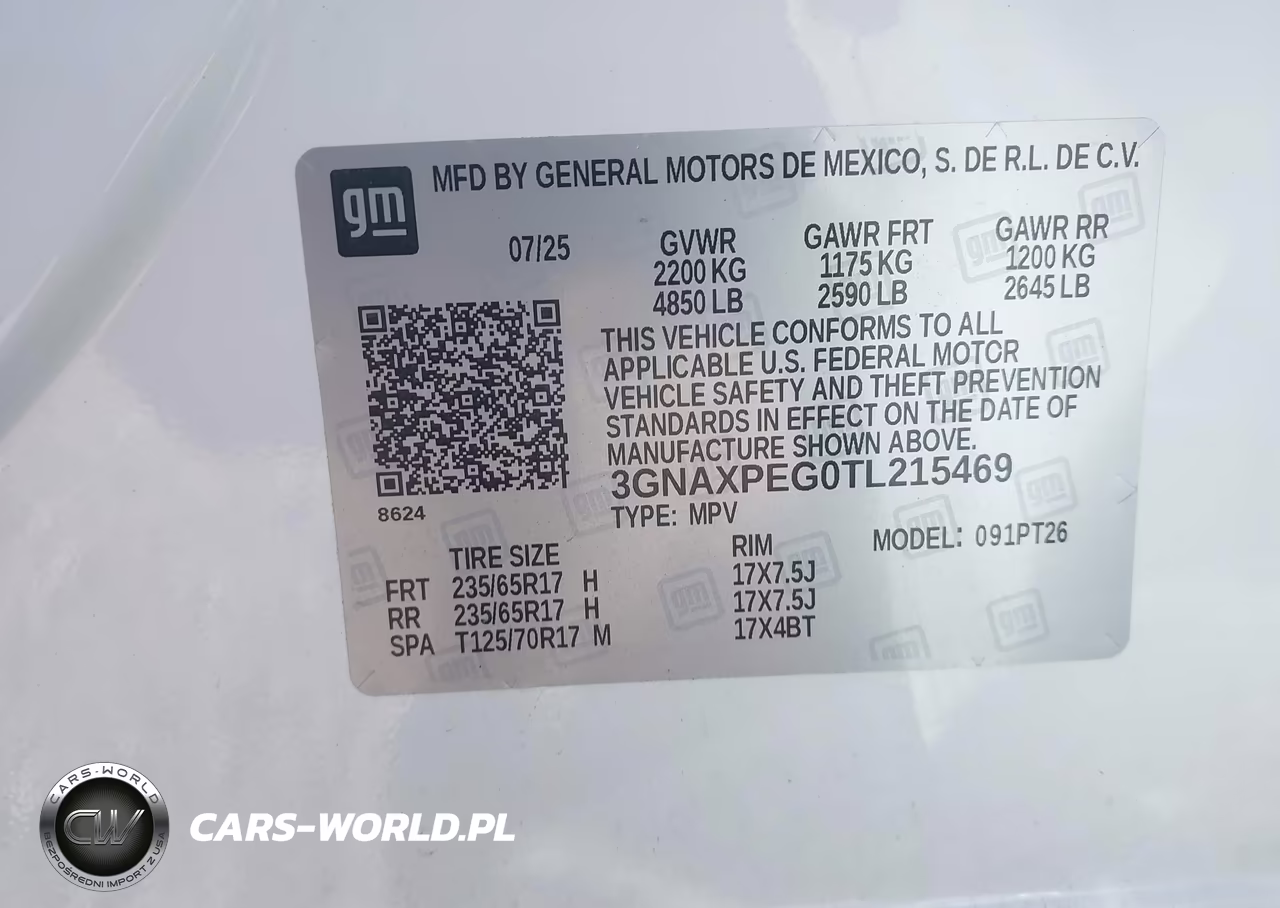 2026 Chevrolet Equinox Awd Lt VIN:3GNAXPEG0TL215469 - 9