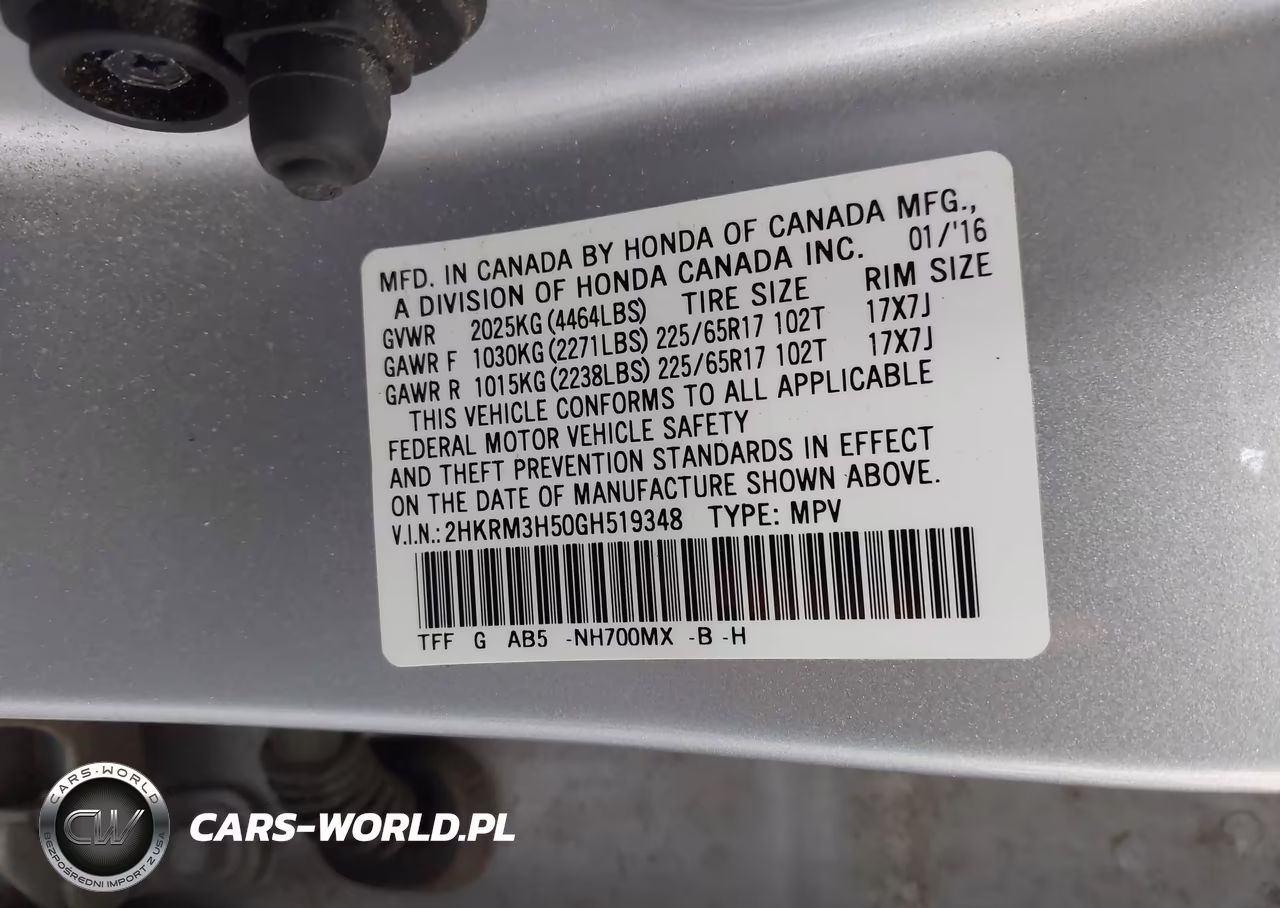 2016 Honda Cr-V Ex VIN:2HKRM3H50GH519348 - 9