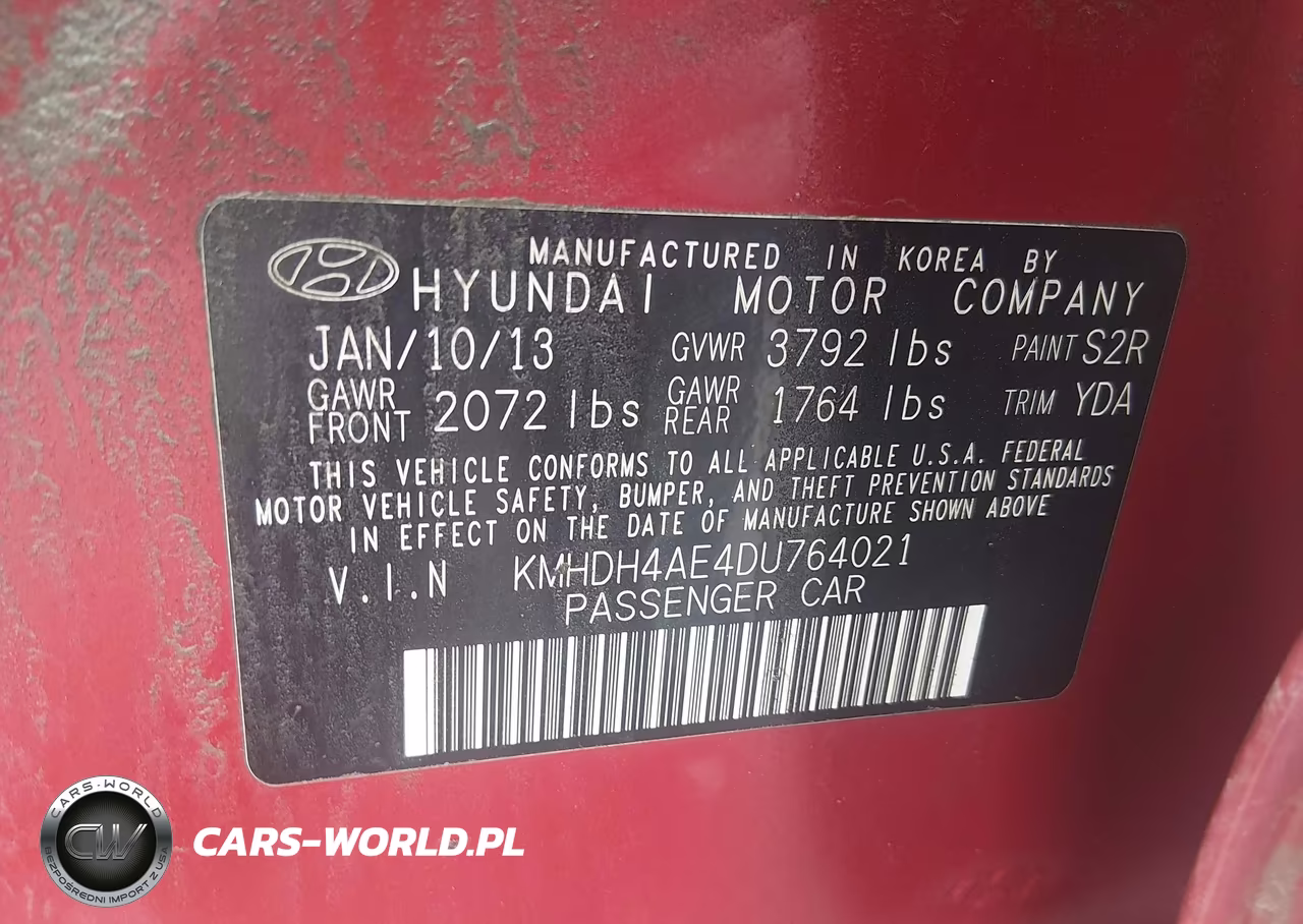 2013 Hyundai Elantra Gls VIN:KMHDH4AE4DU764021 - 9