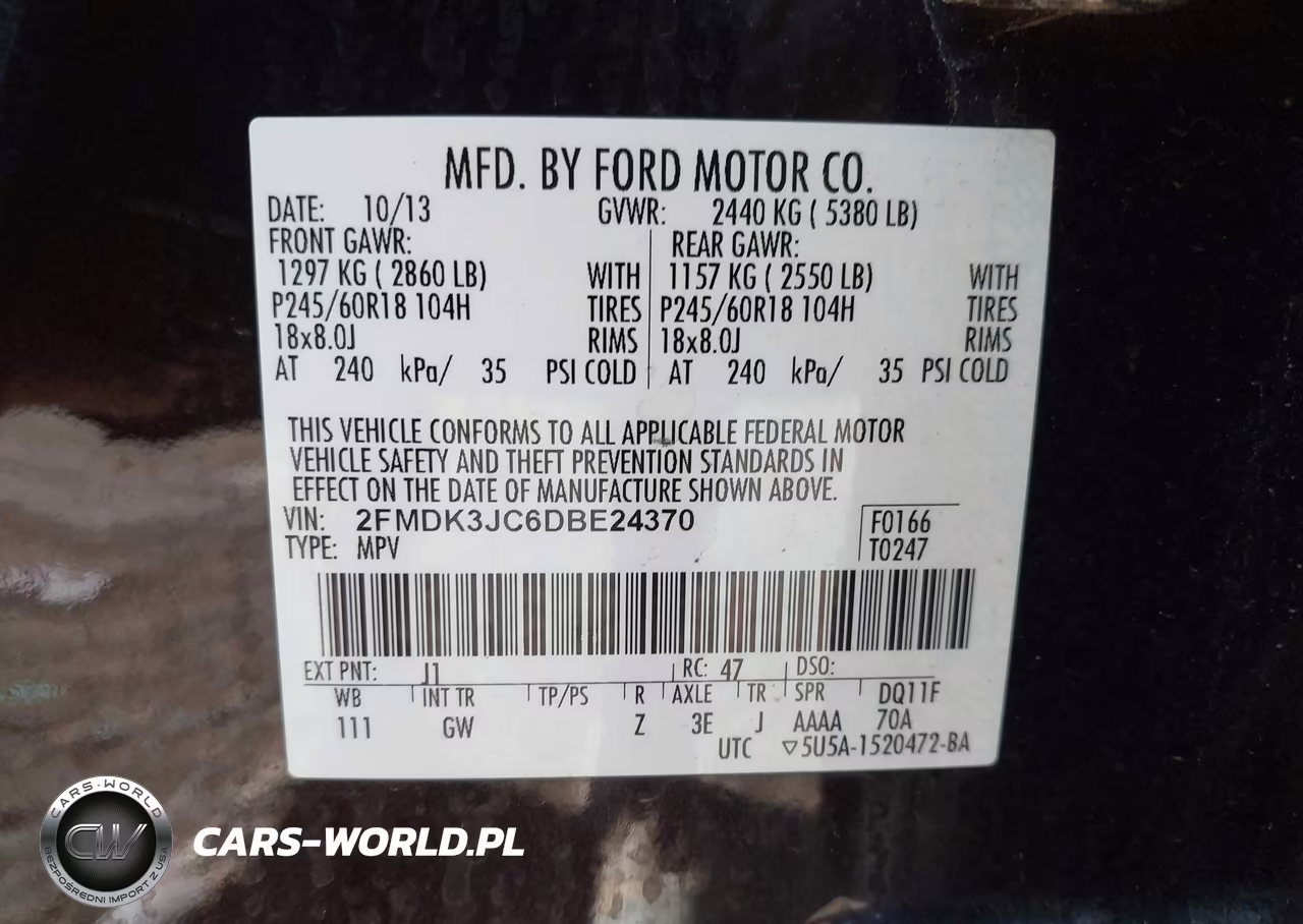 2013 Ford Edge Sel VIN:2FMDK3JC6DBE24370 - 9