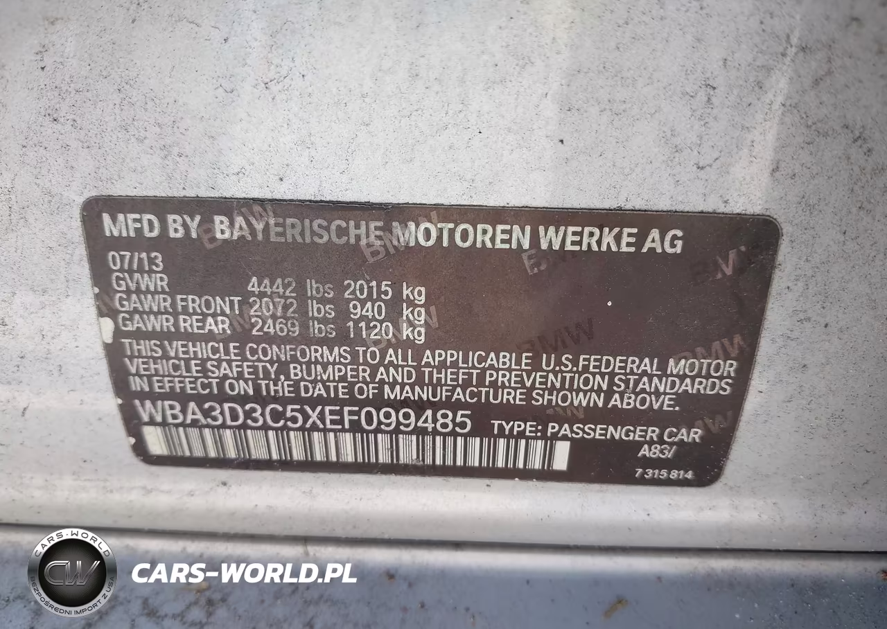 2014 BMW 328D VIN:WBA3D3C5XEF099485 - 9