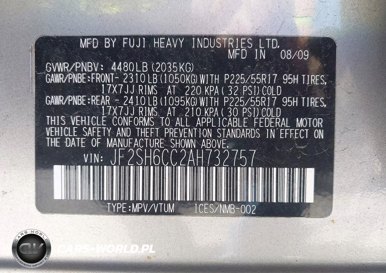 2010 Subaru Forester 2.5X Premium VIN:JF2SH6CC2AH732757 - 9