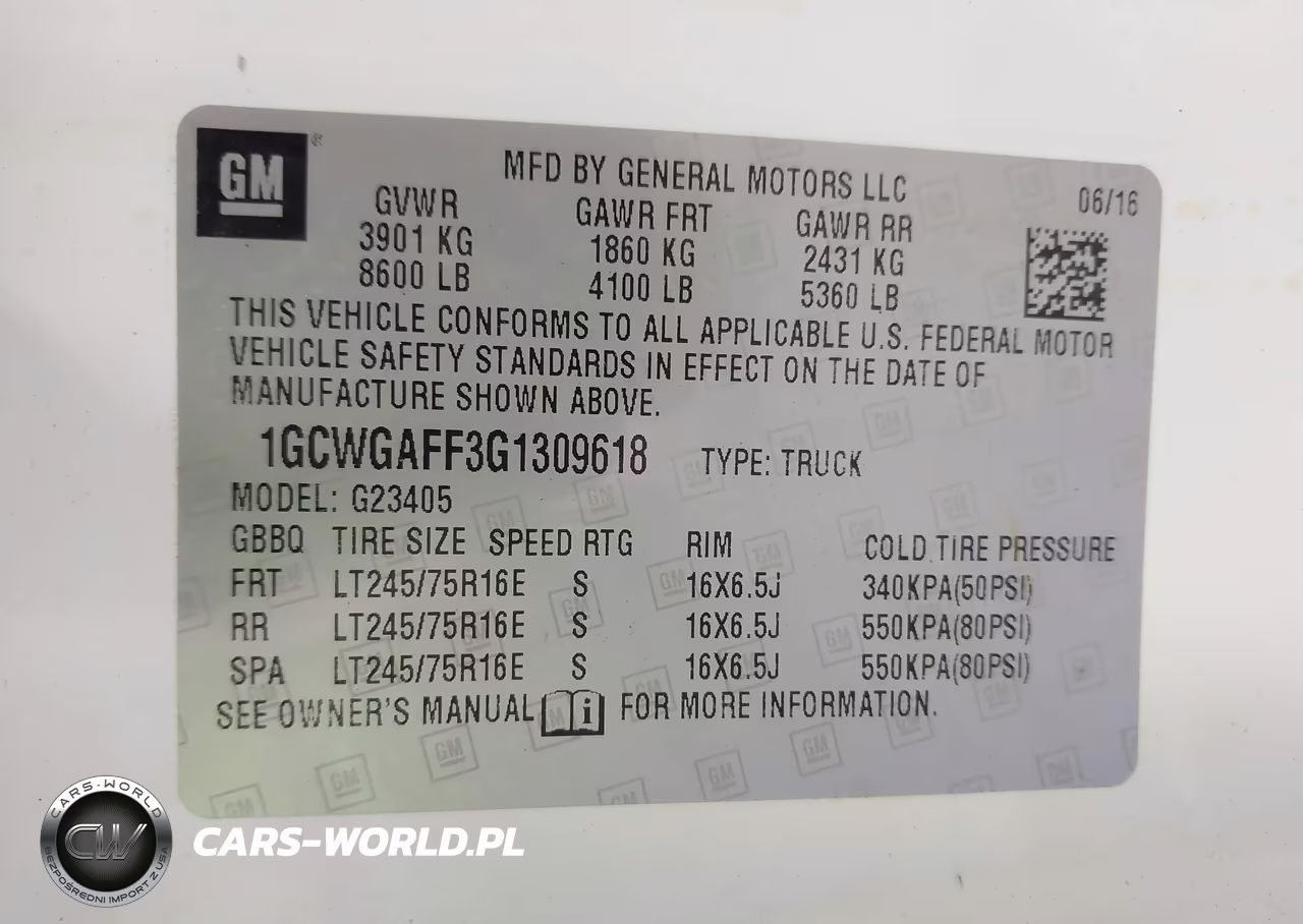 2016 Chevrolet Express 2500 Work Van VIN:1GCWGAFF3G1309618 - 9