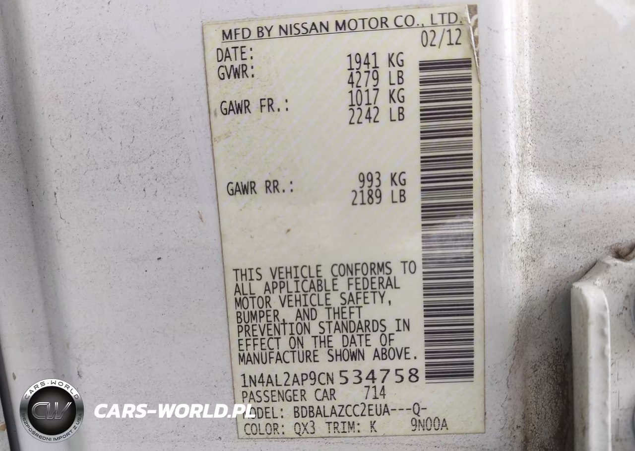 2012 Nissan Altima 2.5 VIN:1N4AL2AP9CN534758 - 9