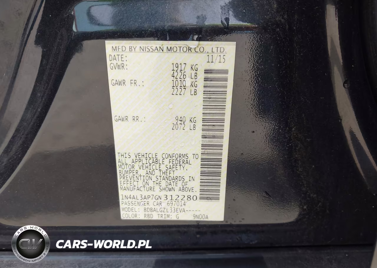 2016 Nissan Altima 2.5 S VIN:1N4AL3AP7GN312280 - 9