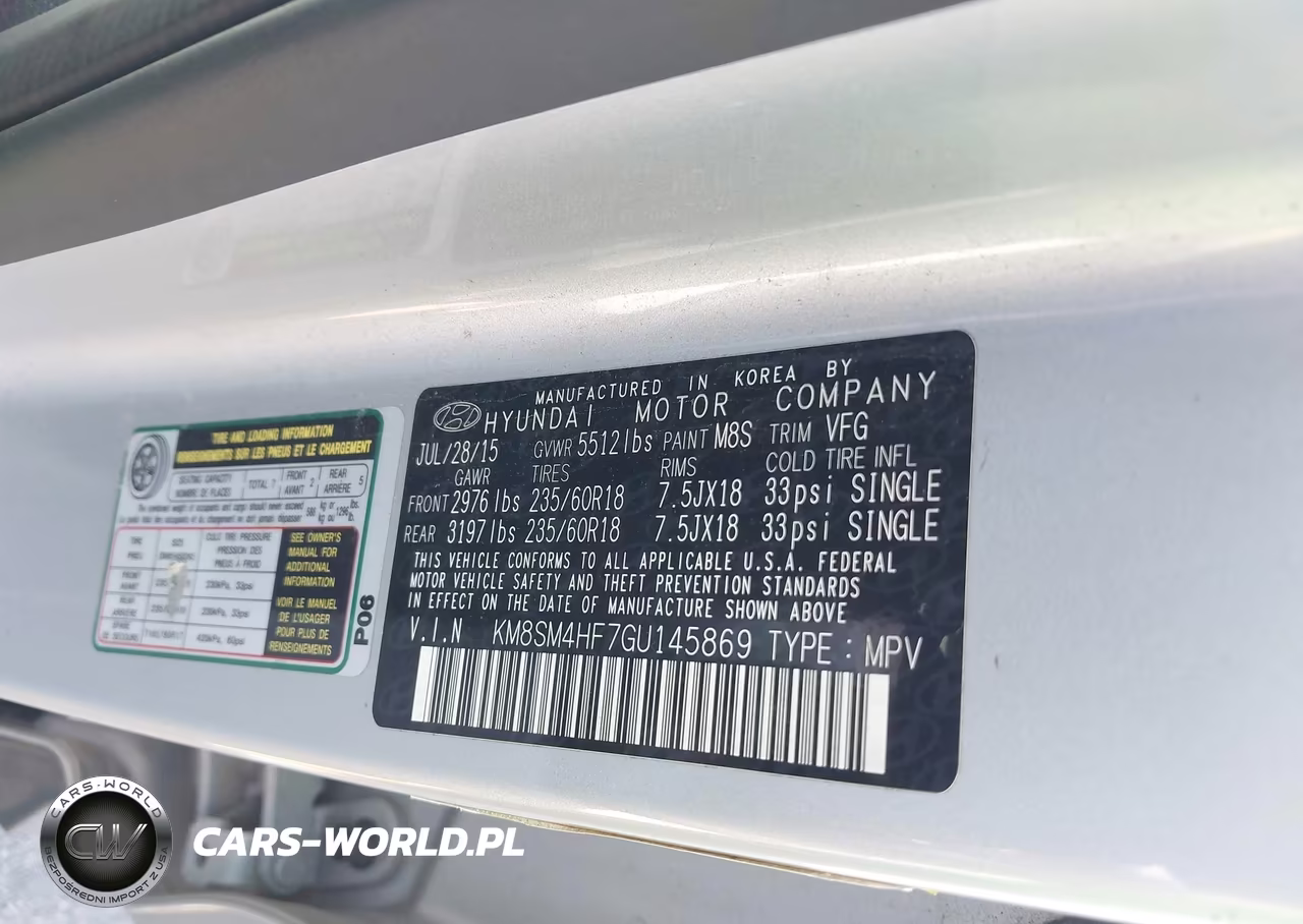 2016 Hyundai Santa Fe Se VIN:KM8SM4HF7GU145869 - 9
