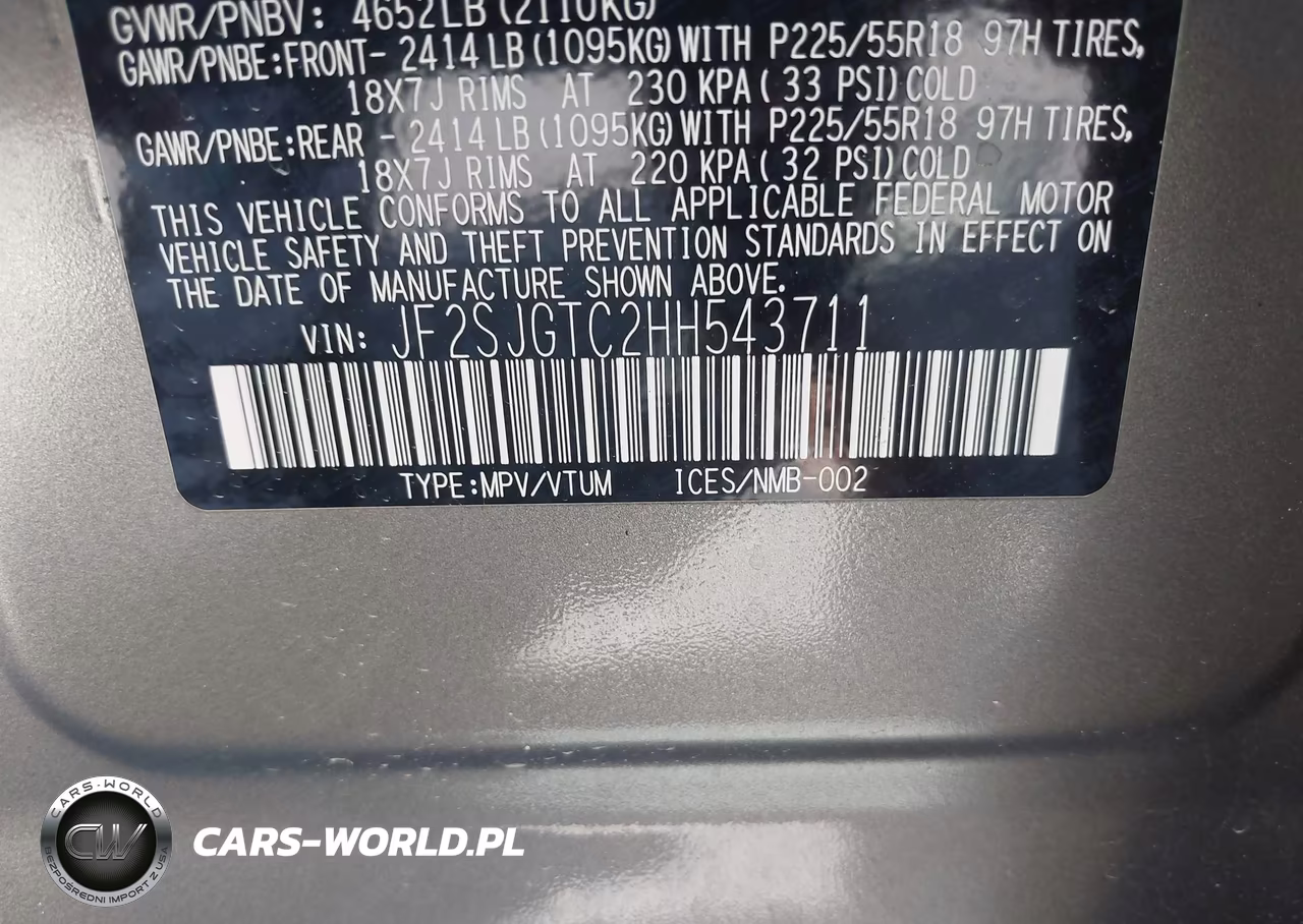 2017 Subaru Forester 2.0Xt Touring VIN:JF2SJGTC2HH543711 - 9