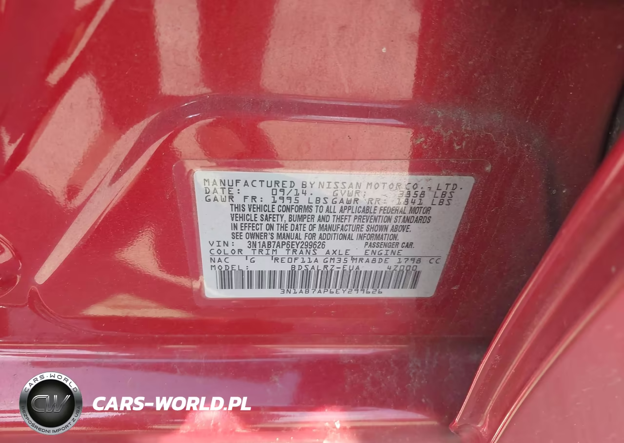 2014 Nissan Sentra Sr VIN:3N1AB7AP6EY299626 - 9