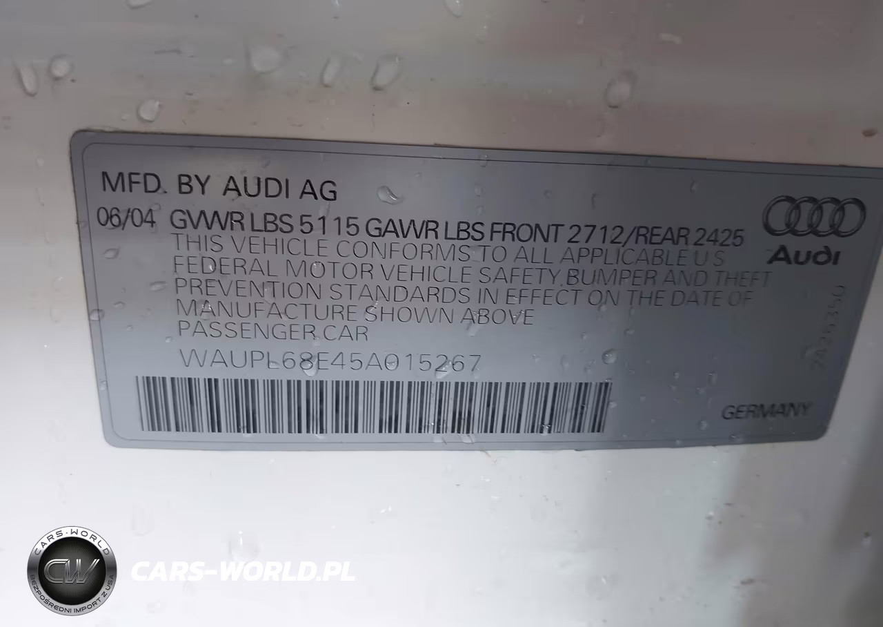 2005 Audi S4 4.2 VIN:WAUPL68E45A015267 - 9