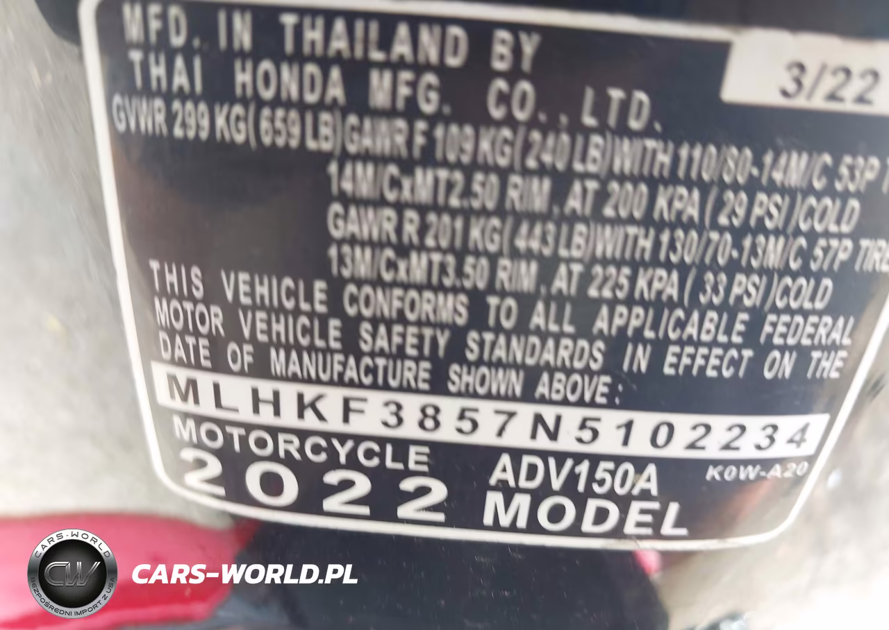 2022 Honda Adv150 A VIN:MLHKF3857N5102234 - 10