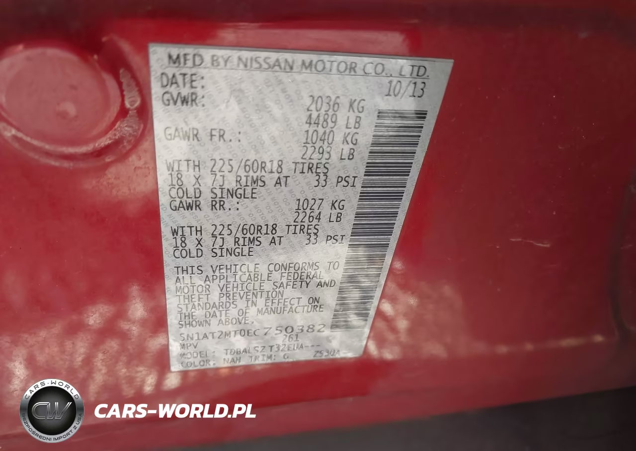 2014 Nissan Rogue S-Sl-Sv VIN:5N1AT2MT0EC750382 - 9