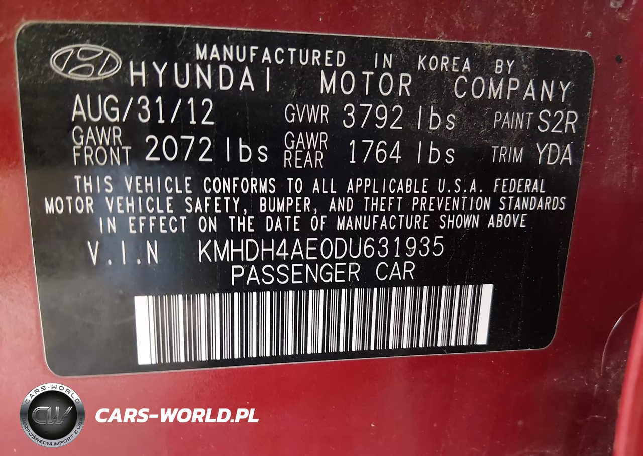 2013 Hyundai Elantra VIN:KMHDH4AE0DU631935 - 9