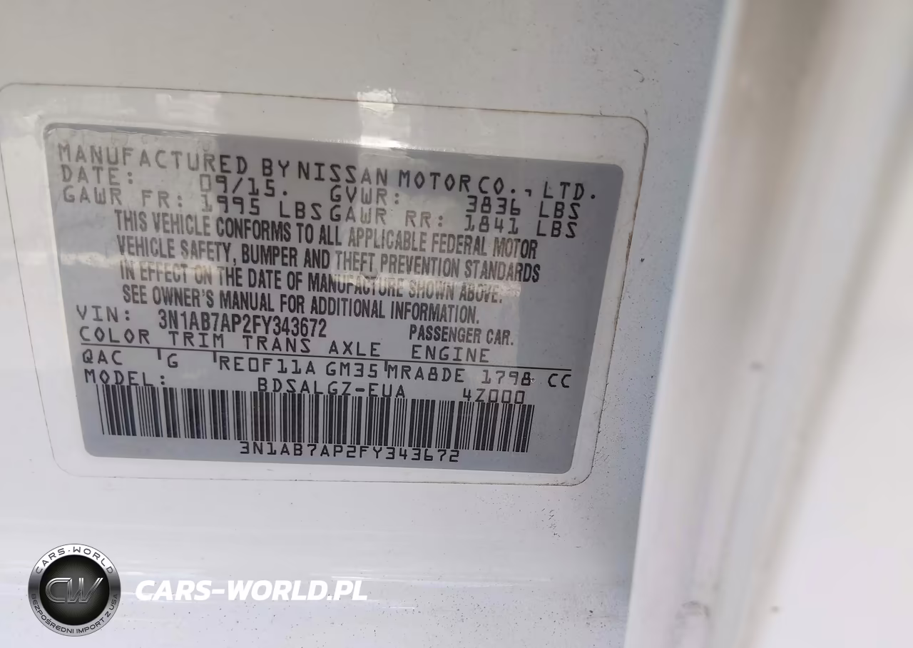 2015 Nissan Sentra Sl VIN:3N1AB7AP2FY343672 - 9