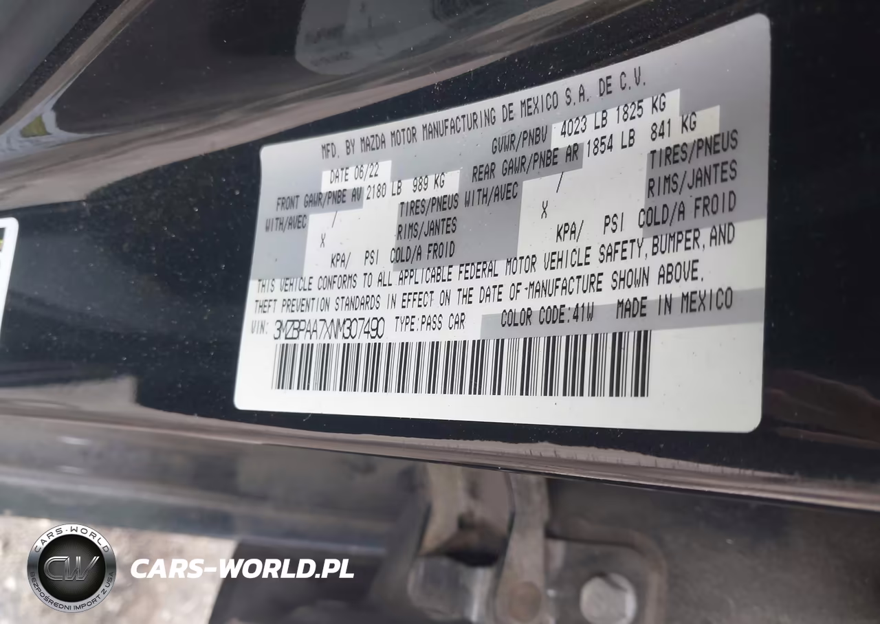 2022 Mazda Mazda3 2.0 VIN:3MZBPAA7XNM307490 - 9