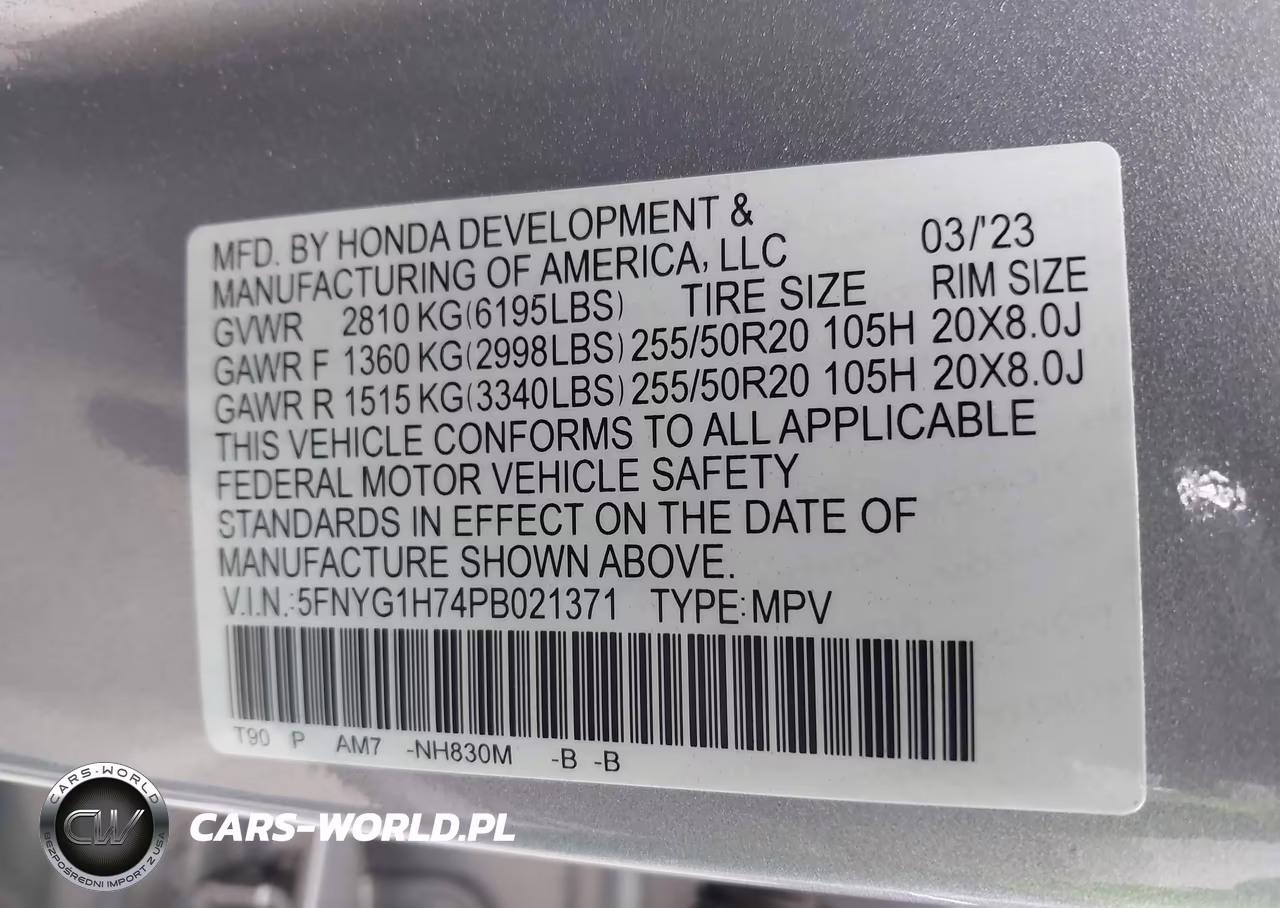 2023 Honda Pilot Awd Touring VIN:5FNYG1H74PB021371 - 9
