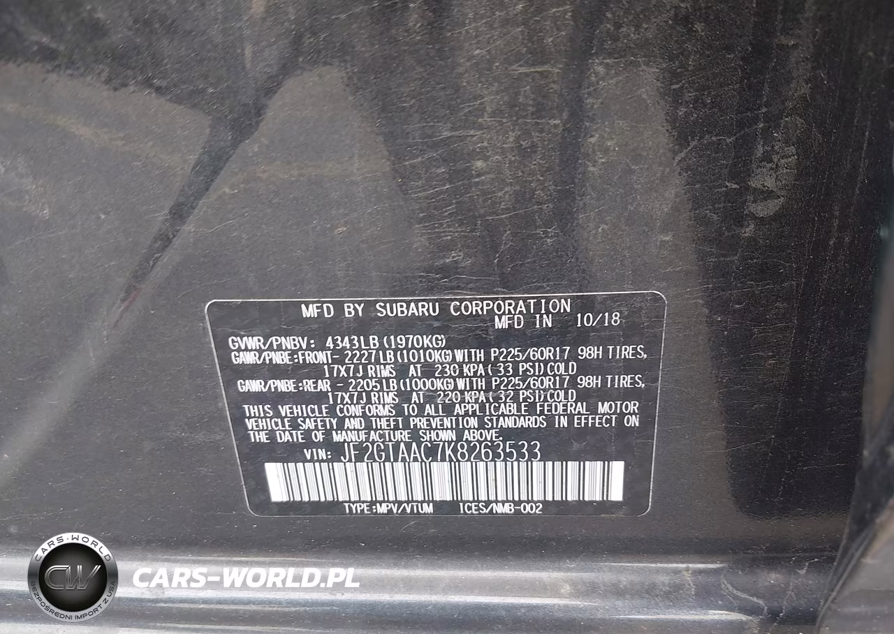2019 Subaru Crosstrek 2.0I VIN:JF2GTAAC7K8263533 - 9